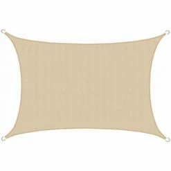 AMANKA UV Sonnensegel 3x5 HDPE Rechteckig Sonnenschutz Überdachung Garten Balkon Beige