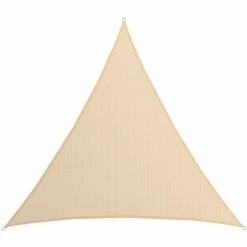 AMANKA UV Sonnensegel 7x7x7 HDPE Dreieck Sonnenschutz Überdachung Balkon Garten Beige