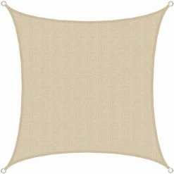 AMANKA UV Sonnensegel 2x2 M HDPE Quadrat Sonnenschutz Überdachung Garten Balkon Beige