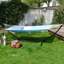 AMANKA XXL Stabhängematte 200x120 Doppelhängematte 2 Personen Garten Hängematte Blau -AMANKA Shop 17532383 4