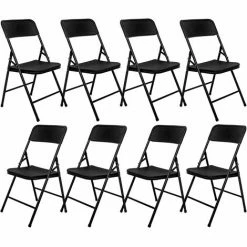 AMANKA 8 Klappstühle Bis 150kg - 50x46x83,5 Balkonstuhl - Gartenstuhl In Rattan-Optik