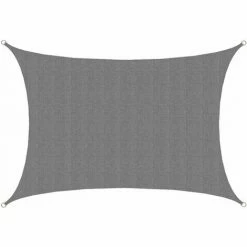 AMANKA UV Sonnensegel 3x4 HDPE Rechteckig Sonnenschutz Überdachung Garten Balkon Grau