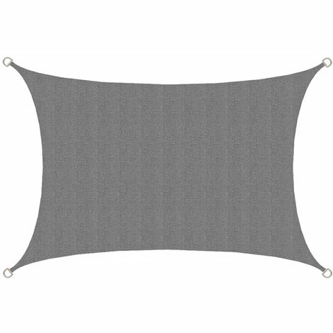AMANKA UV Sonnensegel 3x2 HDPE Rechteckig Sonnenschutz Überdachung Garten Balkon Grau – Bild 4