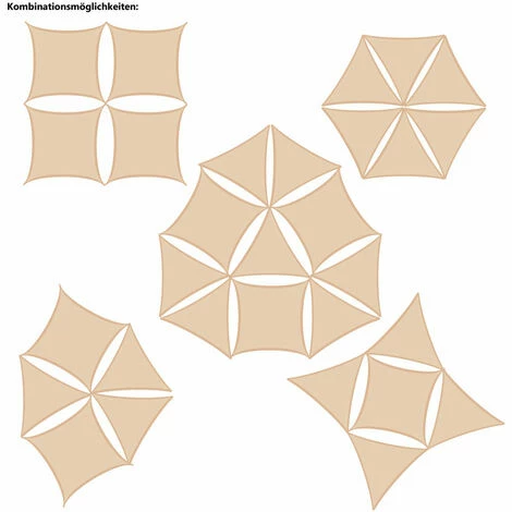AMANKA UV Sonnensegel 2x2 HDPE Quadratisch Sonnenschutz Überdachung Garten Balkon Grau – Bild 3