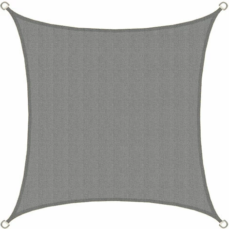 AMANKA UV Sonnensegel 2x2 HDPE Quadratisch Sonnenschutz Überdachung Garten Balkon Grau – Bild 5