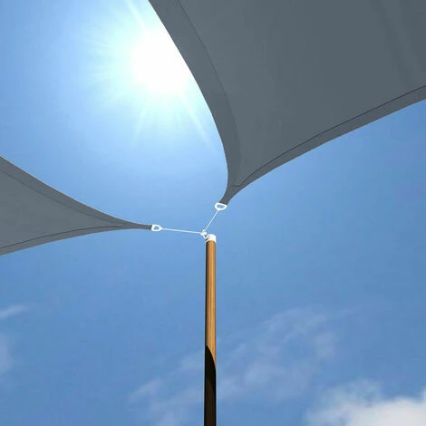 AMANKA UPF50+ UV Sonnensegel 2x2x2 Polyester Dreieck Wasserabweisend Garten Segel Grau – Bild 5