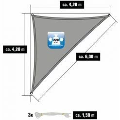 AMANKA UV Sonnensegel 4,2x4,2x6 HDPE Dreieck Rechtwinklig Sonnenschutz Garten Grau 3 AMANKA UV Sonnensegel 4,2x4,2x6 HDPE Dreieck Rechtwinklig Sonnenschutz Garten Grau -AMANKA Shop 19577668 4