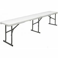 AMANKA Kunststoff Bierbank - Klappbar 182x27x43 - Sitzbank - Gartenbank Camping Bank