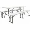AMANKA Bierzeltgarnitur Für 8 Personen - 180 X 70 Cm Esstisch Mit 2 Bänken - Kunststoff