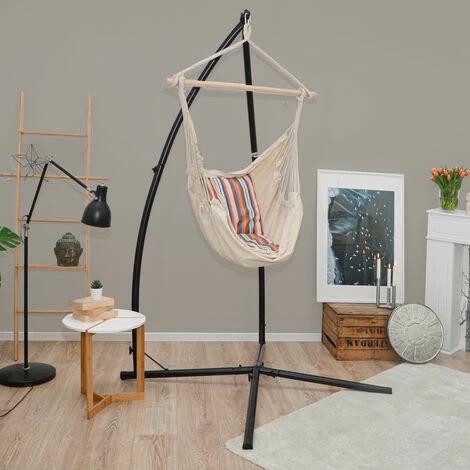 AMANKA Hängestuhlgestell mit Hängesessel 215cm Metallgestell bis 120kg mit 2 Kissen AMANKA Hängestuhlgestell Mit Hängesessel 215cm Metallgestell Bis 120kg Mit 2 Kissen -AMANKA Shop 35623612 2