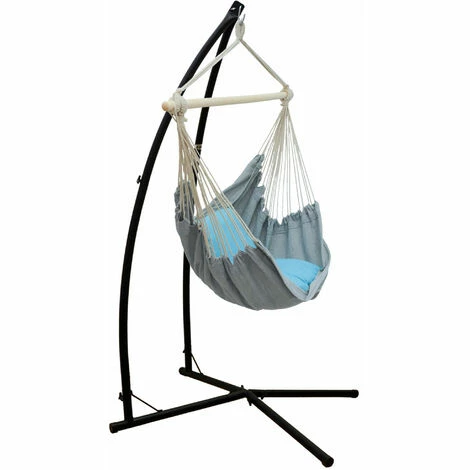 AMANKA Hängestuhlgestell Mit Hängesessel 215cm Metallgestell Bis 120kg Mit 2 Kissen