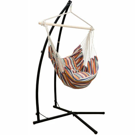 AMANKA Hängestuhlgestell Mit Hängesessel 215cm Metallgestell Bis 120kg Mit 2 Kissen