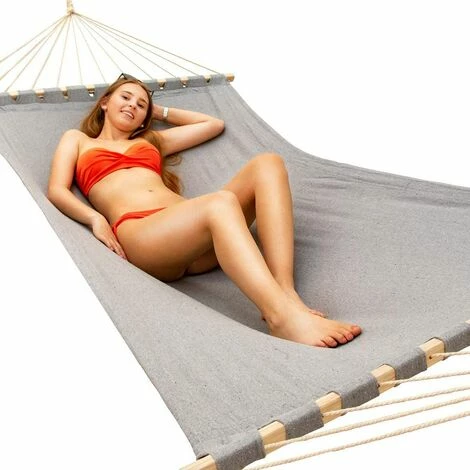 AMANKA Doppel Hängematte Mit Gestell 200x120cm Garten Hängeliege Hängemattengestell – Bild 2