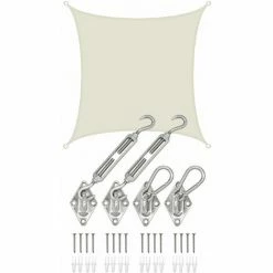 AMANKA 2x2m Sonnensegel Viereckig Wasserdicht - Sonnenschutz Segel Set Mit Befestigung