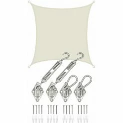 AMANKA 3x3m Sonnensegel Viereckig Wasserdicht - Sonnenschutz Segel Set Mit Befestigung