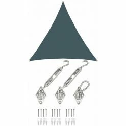 AMANKA 2x2x2 Sonnensegel Dreieckig Wasserdicht - Sonnenschutz Segel Set Mit Befestigung