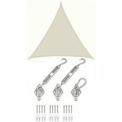 AMANKA 3x3x3 Sonnensegel Dreieckig Wasserdicht - Sonnenschutz Segel Set Mit Befestigung
