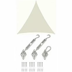 AMANKA 4x4x4 Sonnensegel Dreieckig Wasserdicht - Sonnenschutz Segel Set Mit Befestigung