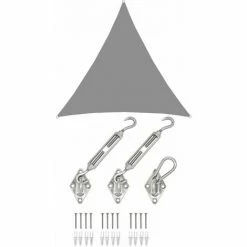 AMANKA 3x3x3 Sonnensegel Dreieckig Wasserdicht - Sonnenschutz Segel Set Mit Befestigung