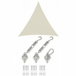 AMANKA 5x5x5 Sonnensegel Dreieckig Wasserdicht - Sonnenschutz Segel Set Mit Befestigung