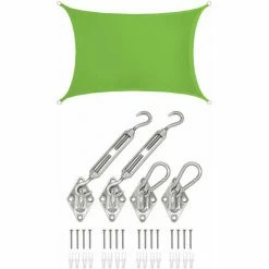 AMANKA 2x3m Sonnensegel Rechteckig Wasserdicht - Sonnenschutz Segel Set Mit Befestigung