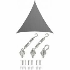 AMANKA 6x6x6 UV Sonnensegel Dreieckig Atmungsaktiv - Sonnenschutz Segel Mit Befestigung