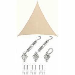 AMANKA 5x5x5 UV Sonnensegel Dreieckig Atmungsaktiv - Sonnenschutz Segel Mit Befestigung