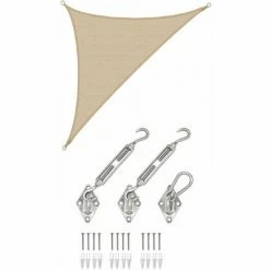 AMANKA 3x3x4,2 Sonnensegel Dreieckig Atmungsaktiv - Dreieck Segel Mit Befestigung