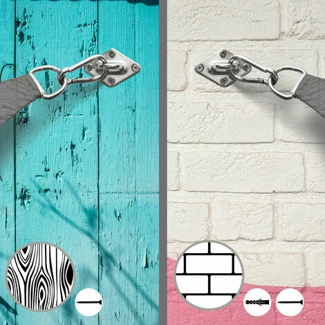 AMANKA 2x2 UV Sonnensegel Viereckig Atmungsaktiv - Sonnenschutz Segel Mit Befestigung – Bild 5