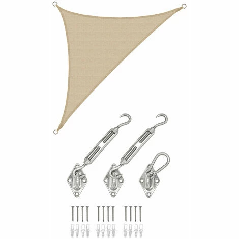 AMANKA 2,5x2,5x3,5 Sonnensegel Dreieckig Atmungsaktiv - Dreieck Segel Mit Befestigung