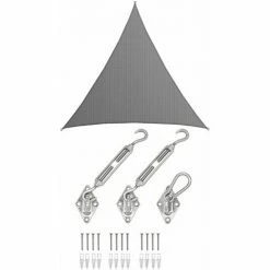 AMANKA 7x7x7 UV Sonnensegel Dreieckig Atmungsaktiv - Sonnenschutz Segel Mit Befestigung