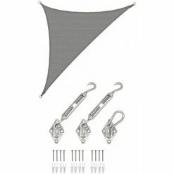 AMANKA 3,6x3,6x5,1 Sonnensegel Dreieckig Atmungsaktiv - Dreieck Segel Mit Befestigung