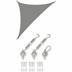 AMANKA 3x3x4,2 Sonnensegel Dreieckig Atmungsaktiv - Dreieck Segel Mit Befestigung