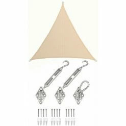 AMANKA 2x2x2 UV Sonnensegel Dreieckig Atmungsaktiv - Sonnenschutz Segel Mit Befestigung