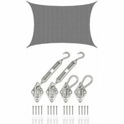 AMANKA 4x6 UV Sonnensegel Rechteckig Atmungsaktiv - Sonnenschutz Segel Mit Befestigung