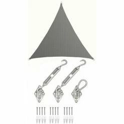 AMANKA 5x5x5 UV Sonnensegel Dreieckig Atmungsaktiv - Sonnenschutz Segel Mit Befestigung