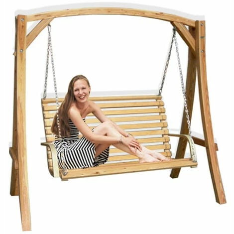 AMANKA Hollywoodschaukel Mit Bank Aus Holz