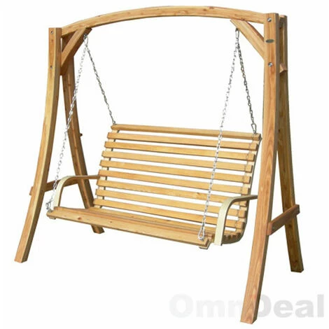 AMANKA Hollywoodschaukel Mit Bank Aus Holz – Bild 2