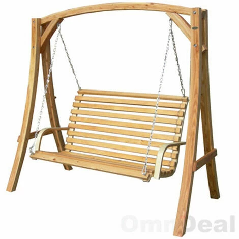 AMANKA Hollywoodschaukel Mit Bank Aus Holz – Bild 4