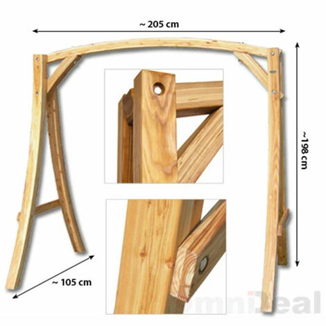 AMANKA Hollywoodschaukel Mit Bank Aus Holz – Bild 5