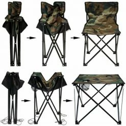 AMANKA Camping-Tisch-Set Falttisch Mit 4 Klappstühlen Inkl. Tragetasche | Picknick Set Klapptisch Falthocker Für Campen Angeln Wandern BBQ Ausflug | Camouflage Tarnfarbe -AMANKA Shop 6267918 3