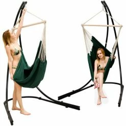 AMANKA XXL Hängesessel Mit Gestell Hängestuhl Für 2 Doppel Hängesitz Hängeliege Grün -AMANKA Shop 6267964 3