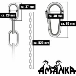 AMANKA 2 X 230kg Hängesessel Kette - 50cm Aufhängung 2 Karabiner - Schaukel Hängematte -AMANKA Shop 7585111 5