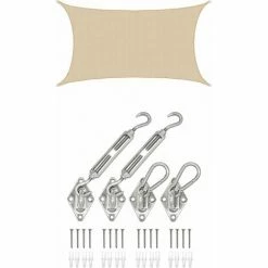 AMANKA 3x5 UV Sonnensegel Rechteckig Atmungsaktiv - Sonnenschutz Segel Mit Befestigung