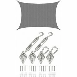 AMANKA 3x4 UV Sonnensegel Rechteckig Atmungsaktiv - Sonnenschutz Segel Mit Befestigung