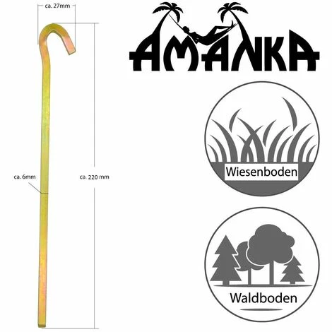 AMANKA Stahl-Hart 5 Vierkant Zelt-Heringe Erdnägel 220x6mm Bodenanker Camping-Zeltnägel AMANKA Stahl-Hart 5 Vierkant Zelt-Heringe Erdnägel 220x6mm Bodenanker Camping-Zeltnägel -AMANKA Shop 9674989 2