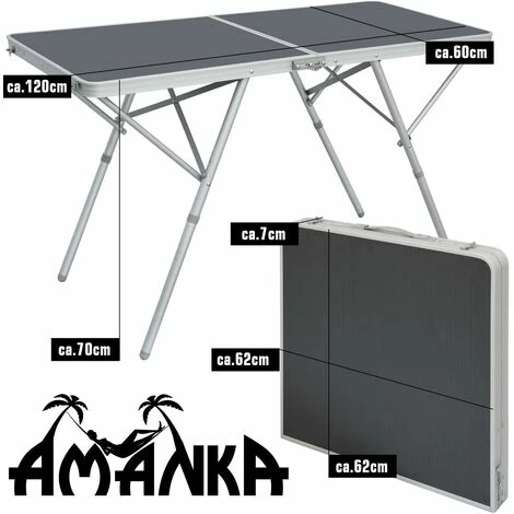 AMANKA Standfester Aluminium Campingtisch 120x60x70cm Stabiler Klapptisch Alu-Falttisch AMANKA Standfester Aluminium Campingtisch 120x60x70cm Stabiler Klapptisch Alu-Falttisch -AMANKA Shop 9674991 2
