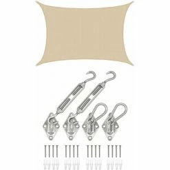 AMANKA 4x6 UV Sonnensegel Rechteckig Atmungsaktiv - Sonnenschutz Segel Mit Befestigung