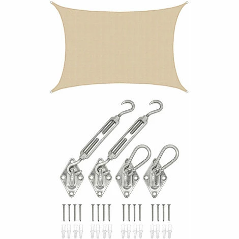 AMANKA 4x6 UV Sonnensegel Rechteckig Atmungsaktiv - Sonnenschutz Segel mit Befestigung AMANKA 4x6 UV Sonnensegel Rechteckig Atmungsaktiv - Sonnenschutz Segel Mit Befestigung -AMANKA Shop 9737953 1