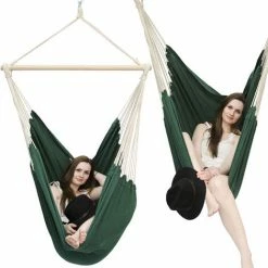 AMANKA XXL Hängesessel 185x130cm Hängestuhl 2 Personen Hängesitz Bis 150kg Baumwolle Hängematte 360° Swifel